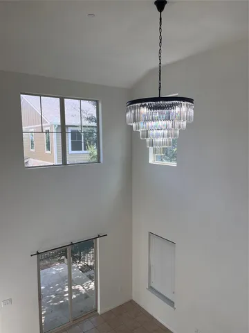 a view of a decorative light in a room