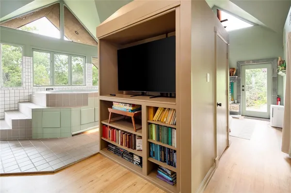 a bathroom with a shower