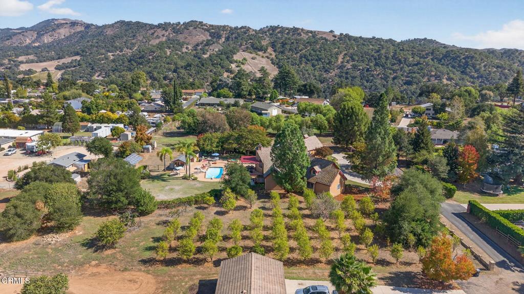 1125 Spring Street Oak View, CA 93022 - Photo 67 of 73 an aerial view of residential house with parking space and mountain view
