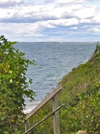 a view of beach and ocean