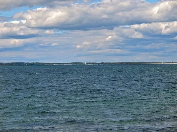 a view of an ocean and beach