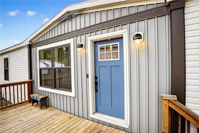 a front view of a house with a balcony