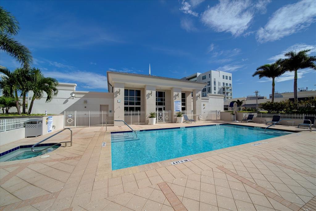 331 Cleveland Street, Unit 301 Clearwater, FL 33755 - Photo 33 of 39 a view of a kitchen with swimming pool and sitting area
