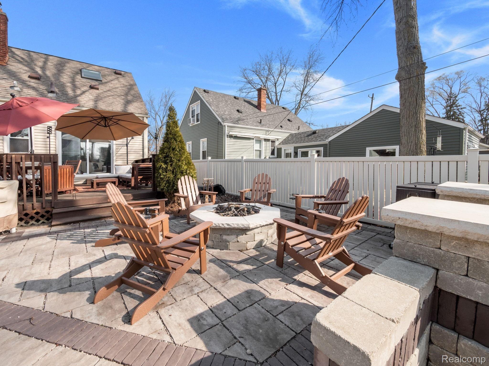 3507 Normandy Road Royal Oak, MI 48073 - Photo 37 of 43 Fully fenced, natural firepit, outdoor living space