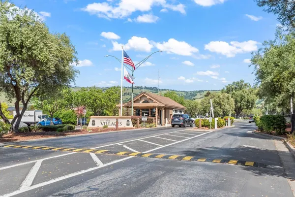 a front view of a building with street view