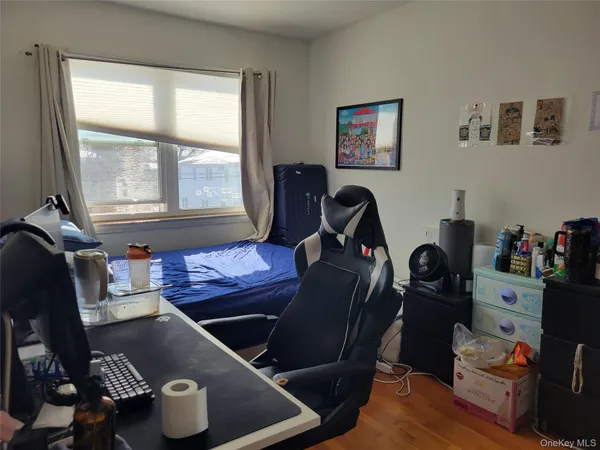 a room with a workspace