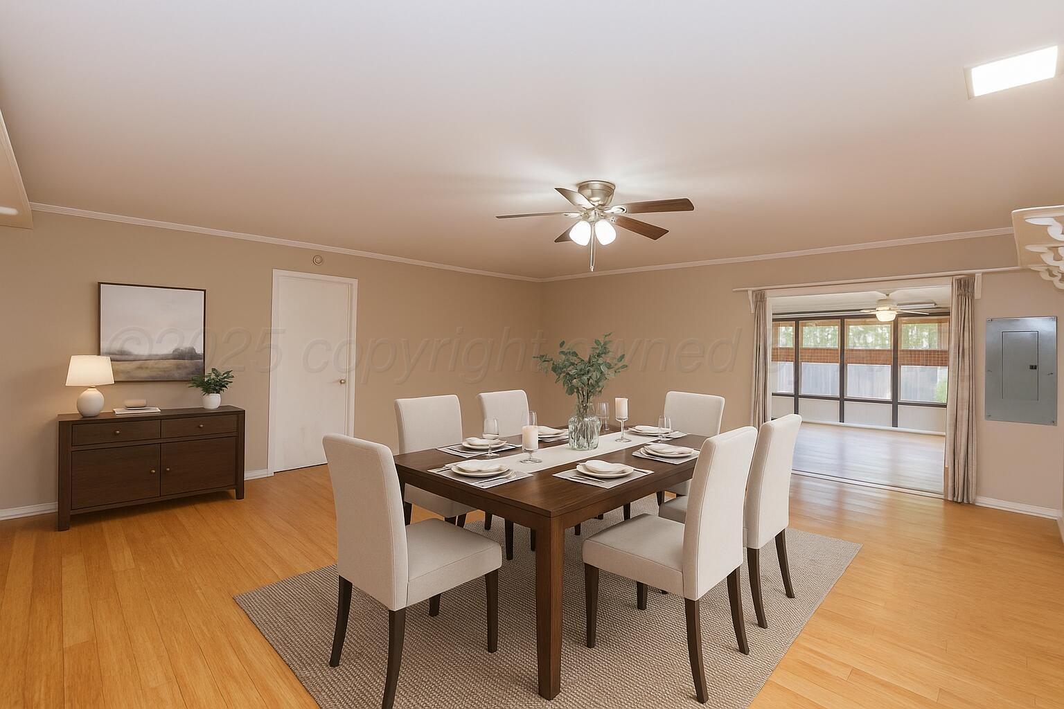 7000 Sunburst Street Amarillo, TX 79110 - Photo 8 of 32 a view of a dining room with furniture and wooden floor