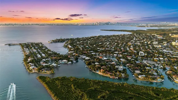 a view of a city and ocean