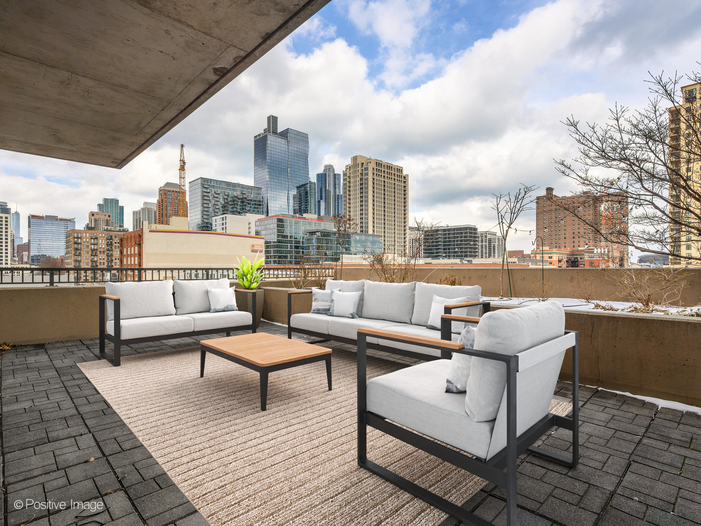 5 East 14th Place, Unit 501 Chicago, IL 60605 - Photo 19 of 26 a roof deck with couches and potted plants