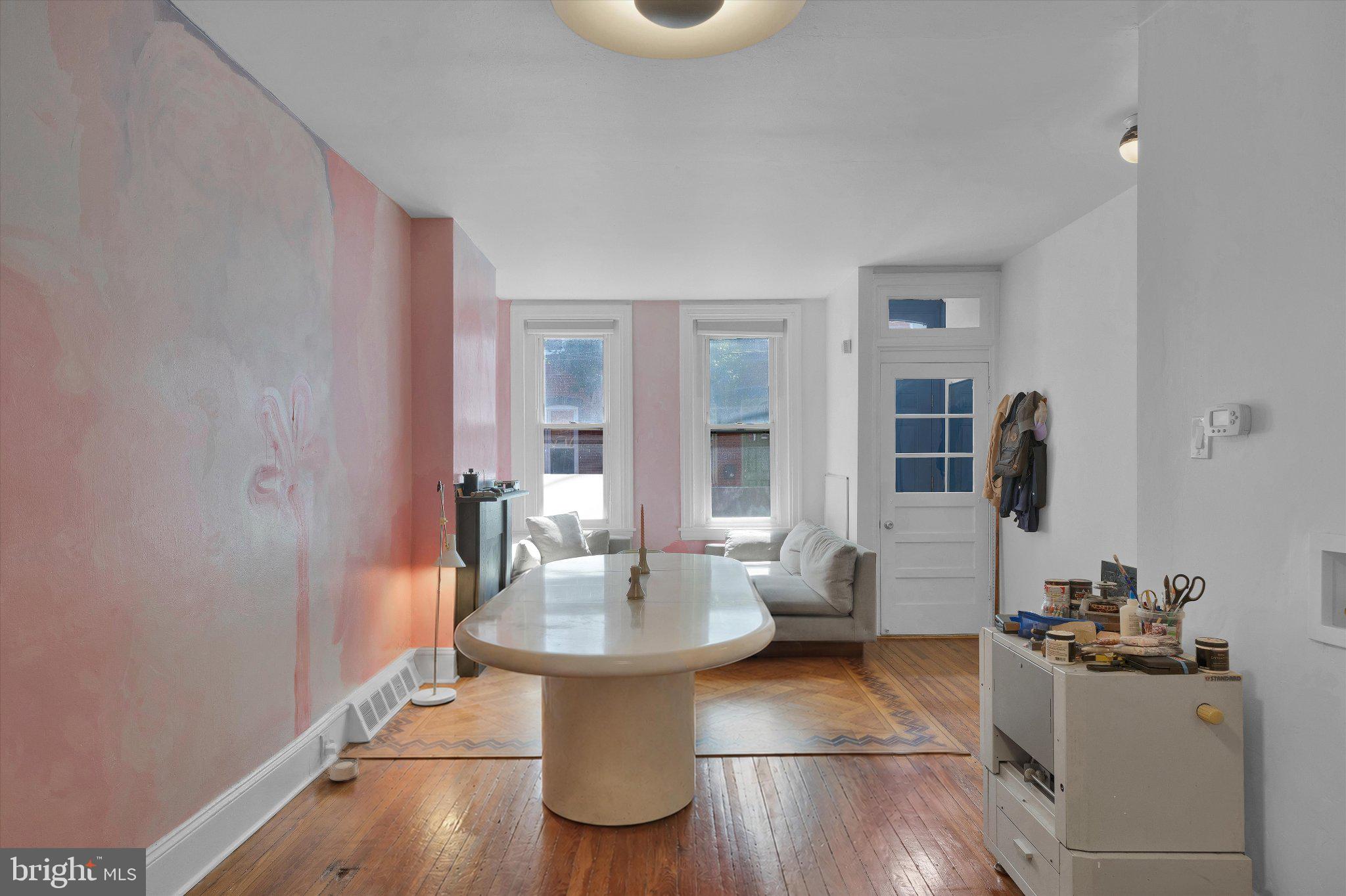 Chic urban retreat with vibrant hues.