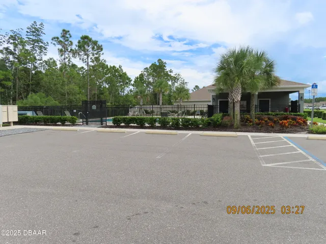 a view of a stadium that has a sign on it