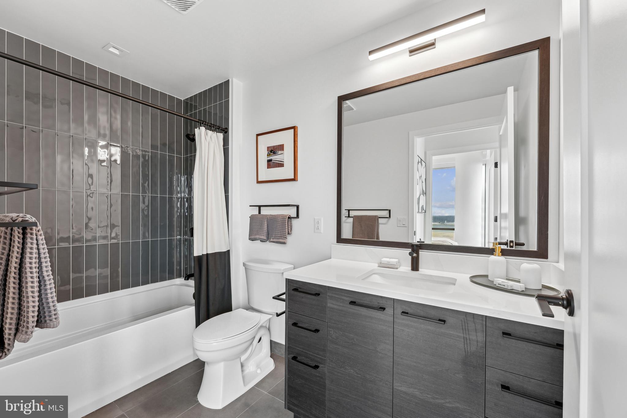 269 19th Court South, Unit 2315 Arlington, VA 22202 - Photo 13 of 48 a bathroom with a sink a toilet and shower