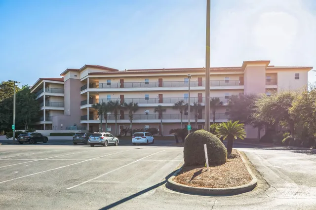 a view of a building with a view of the patio