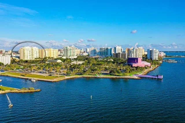 a view of balcony with wooden floor