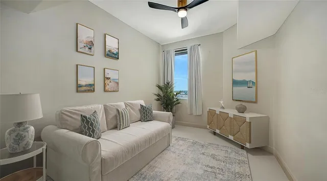 a view of building with yard