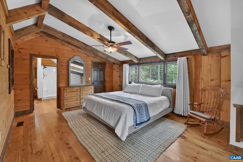 a view of a lake with a mountain in the background