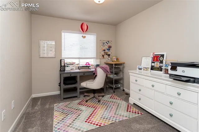 a workspace with furniture