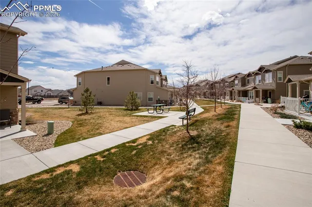 a view of a lake with houses