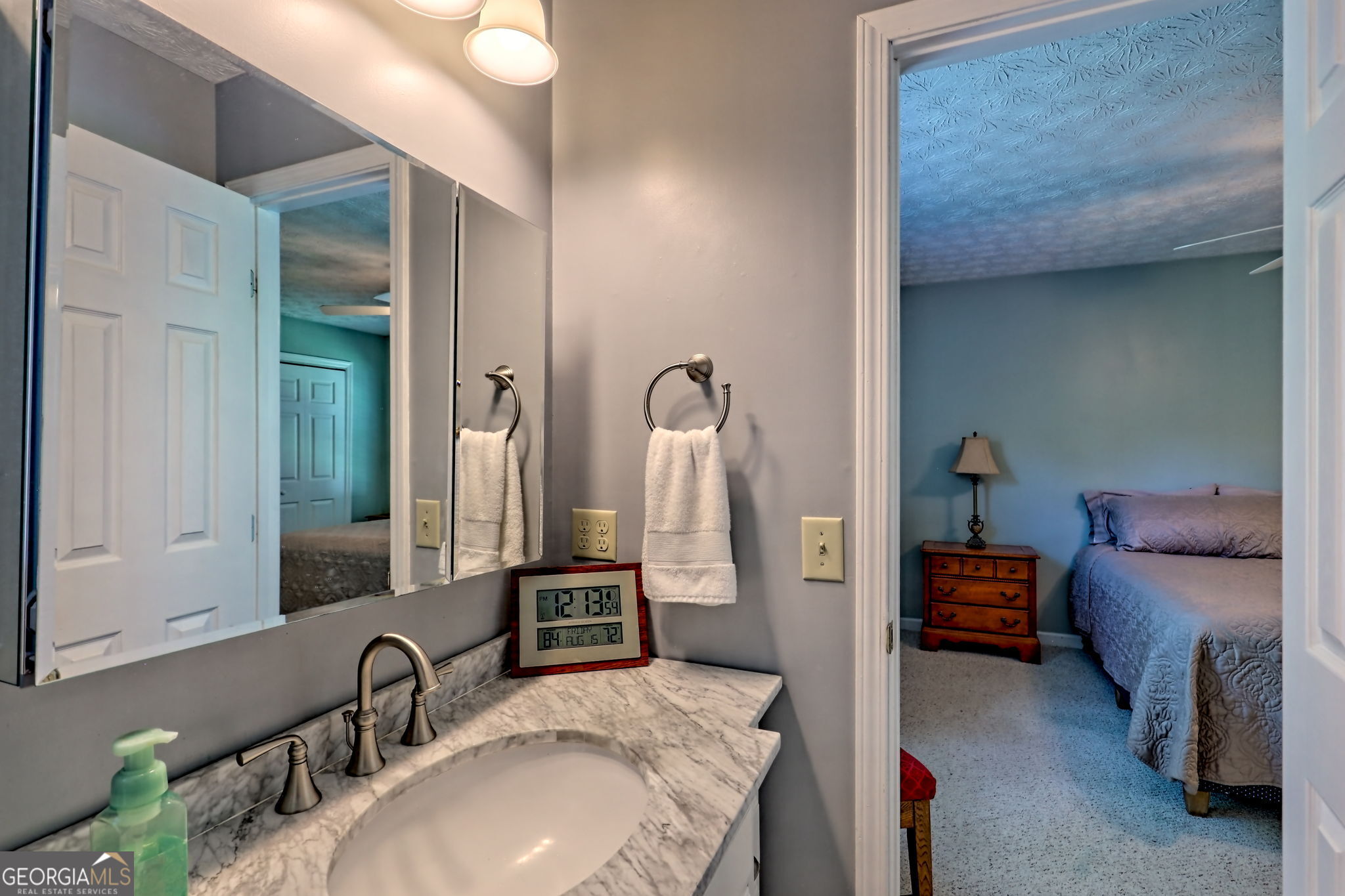 101 Long Street Demorest, GA 30535 - Photo 22 of 61 a en suite bathroom with a double vanity sink and a mirror