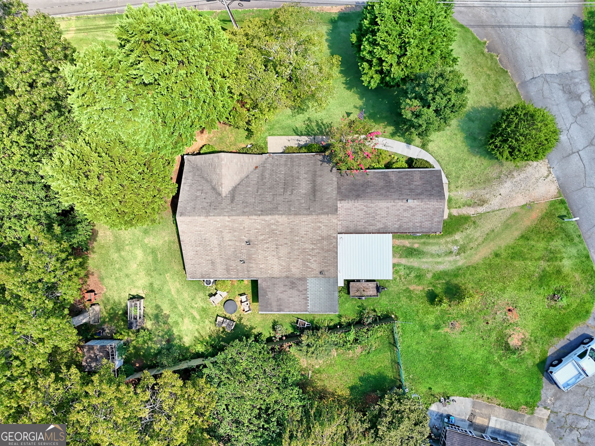 101 Long Street Demorest, GA 30535 - Photo 53 of 61 an aerial view of a house with a garden and a yard