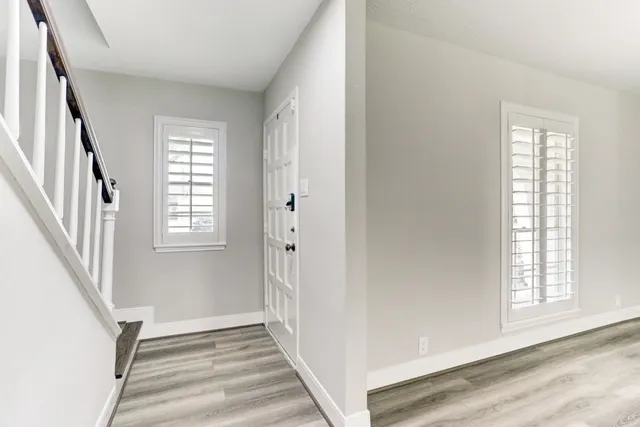 a view of an entryway with staircase