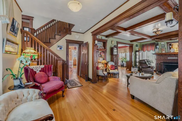 a living room with furniture