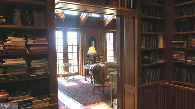 a view of a wooden door