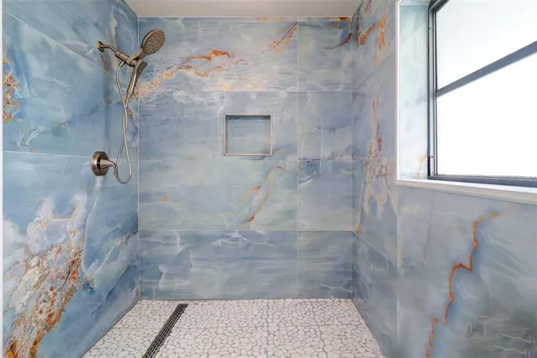 a bathroom with a shower