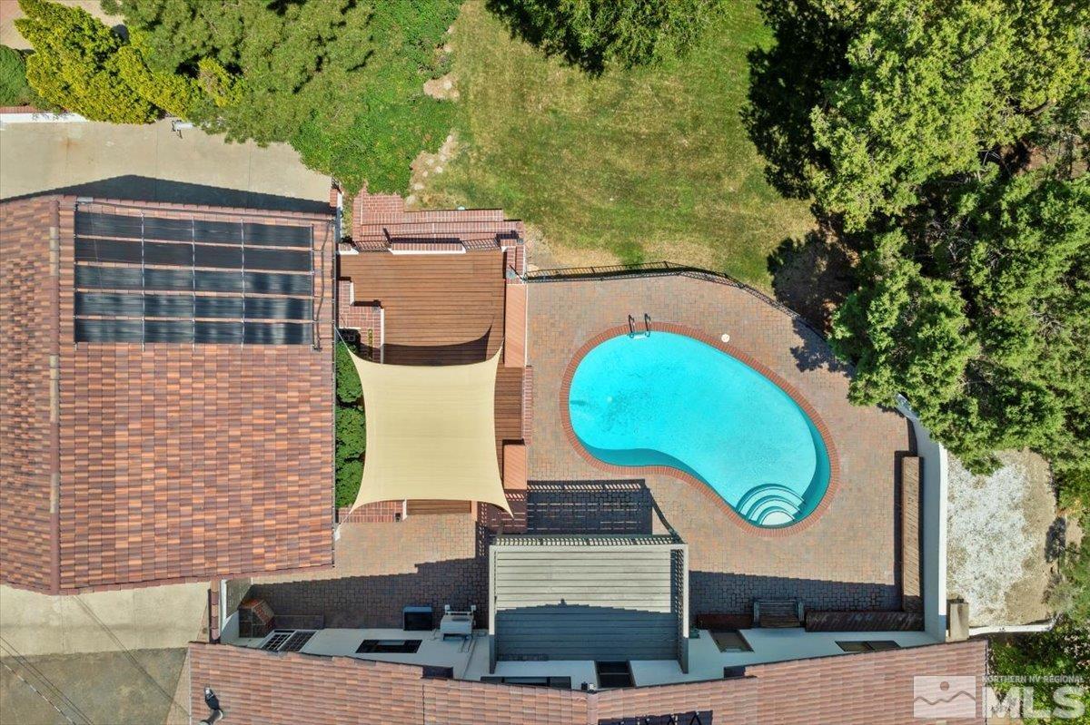 4335 Bridle Way Reno, NV 89519 - Photo 38 of 40 aerial view of a house with a swimming pool