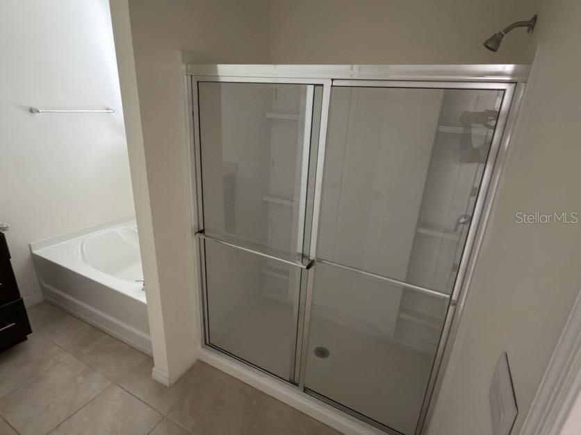 7604 Oakmoss Loop Davenport, FL 33837 - Photo 15 of 16 a bathroom with a glass shower door