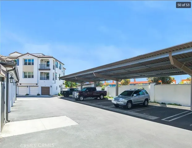 a view of a car parked in garage