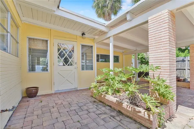 a view of a entryway door front of house
