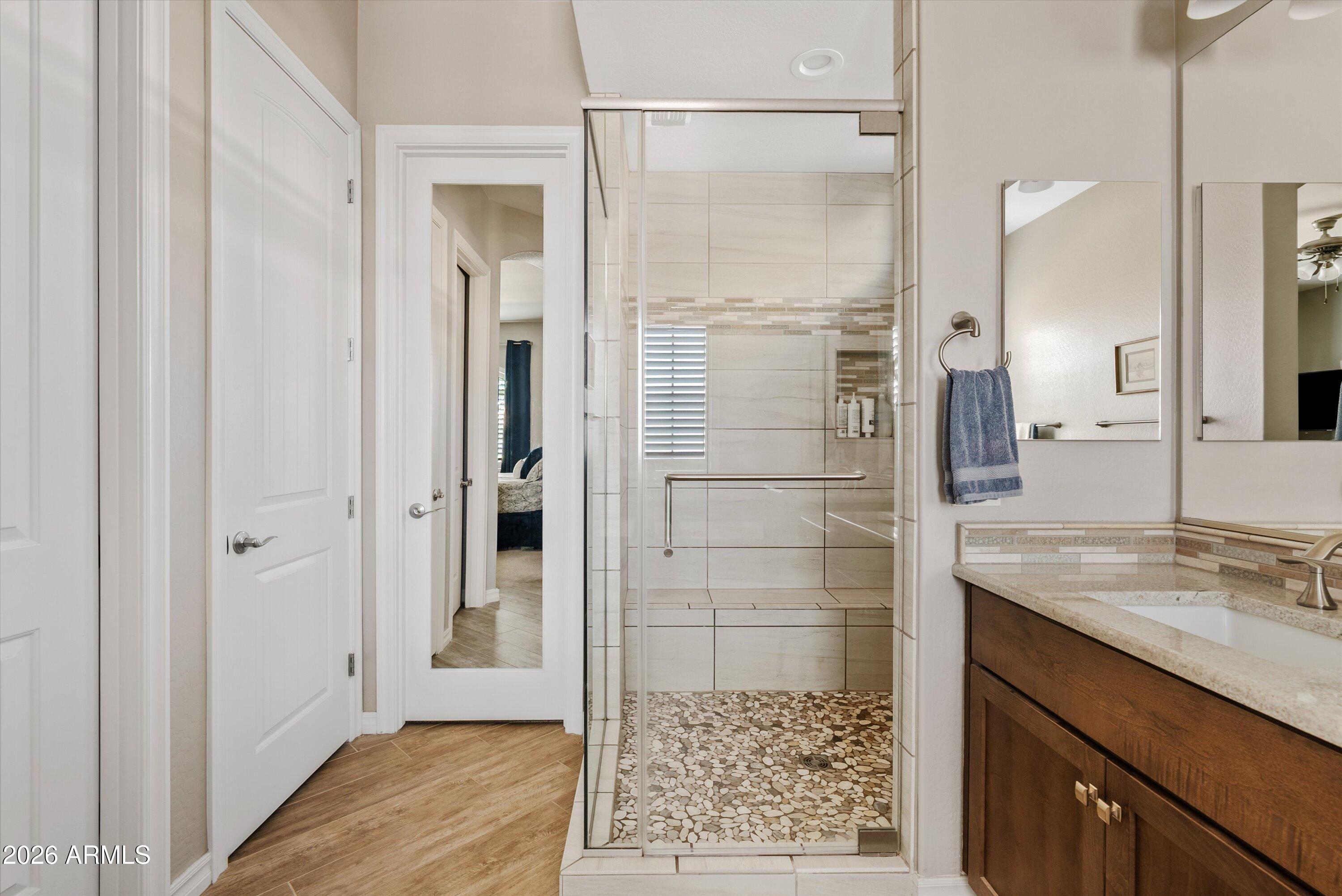 4405 East Dwayne Street Gilbert, AZ 85295 - Photo 10 of 38 a bathroom with a shower and a sink