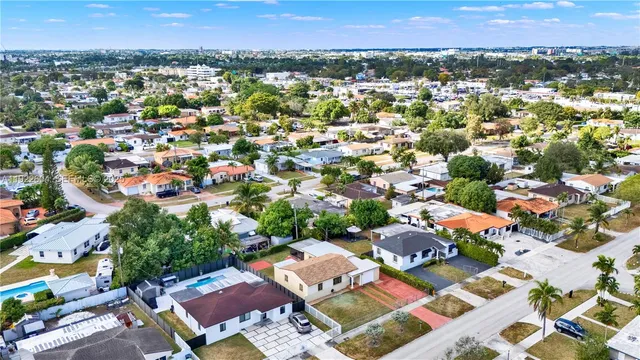 an aerial view of a city