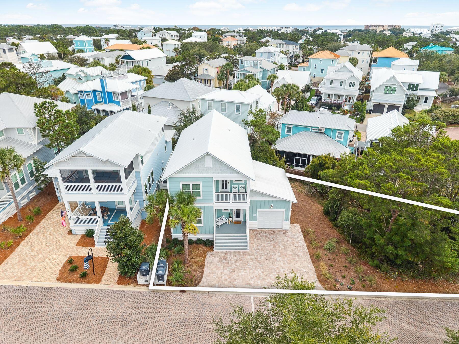 421 Gulfview Circle Santa Rosa Beach, FL 32459 - Photo 1 of 34 an aerial view of residential houses with outdoor space and street view