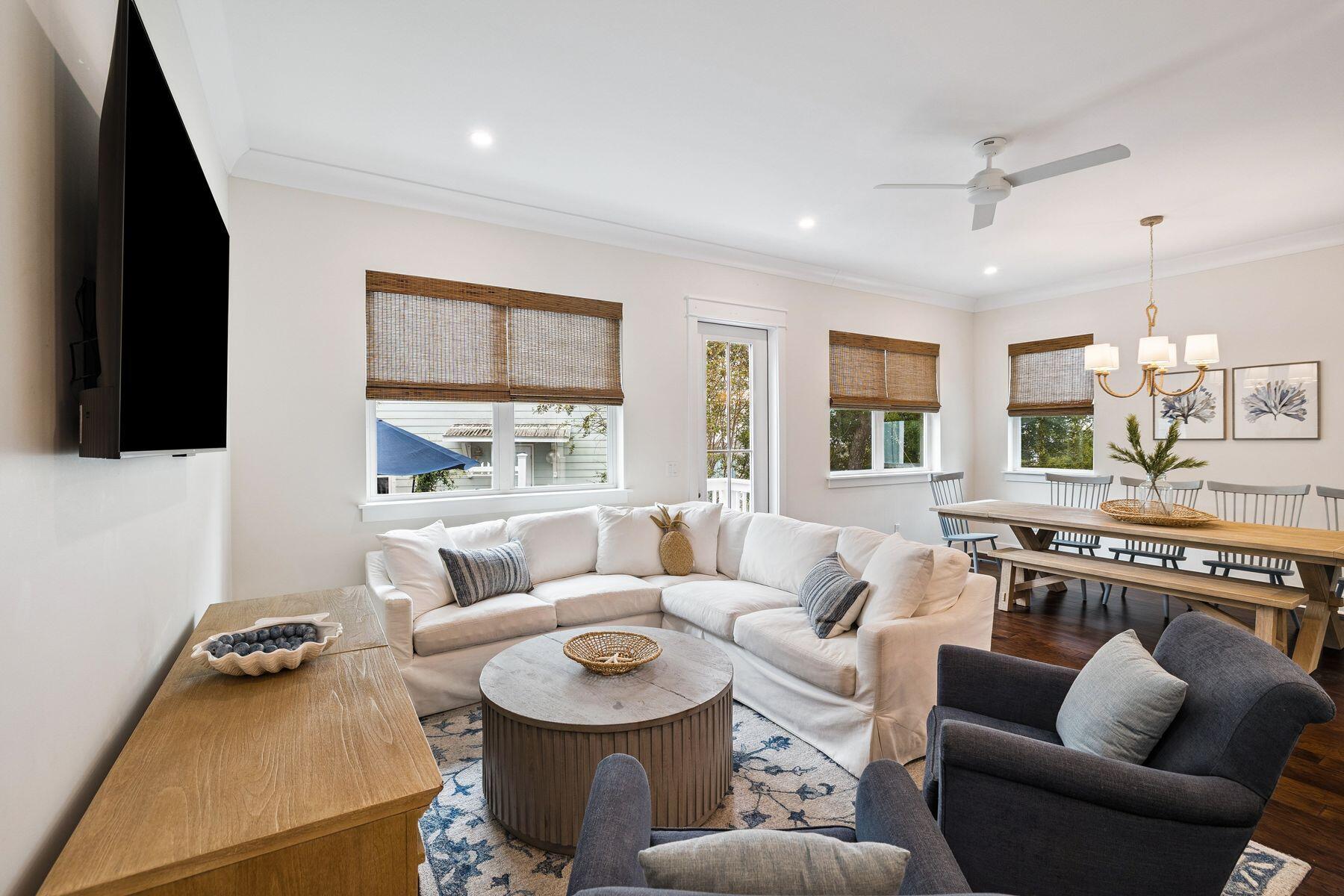421 Gulfview Circle Santa Rosa Beach, FL 32459 - Photo 11 of 34 a living room with furniture and a flat screen tv