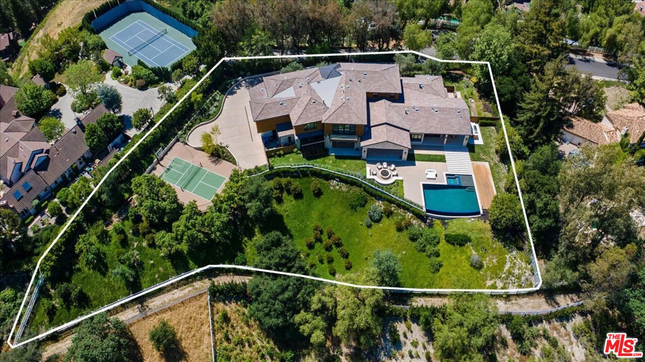 5757 Hoback Glen Road Hidden Hills, CA 91302 - Photo 41 of 41 an aerial view of house with yard swimming pool and outdoor seating