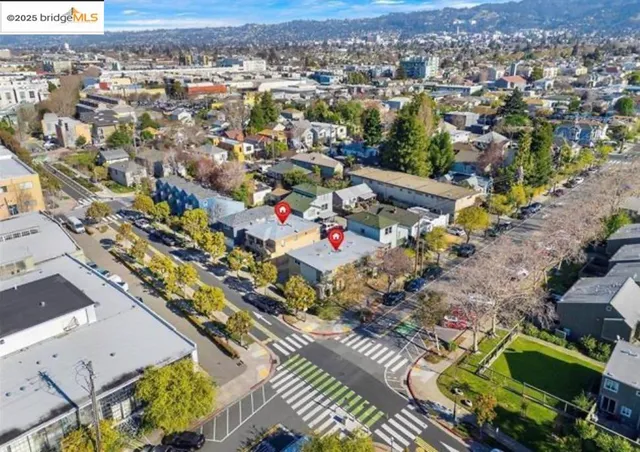 an aerial view of a house