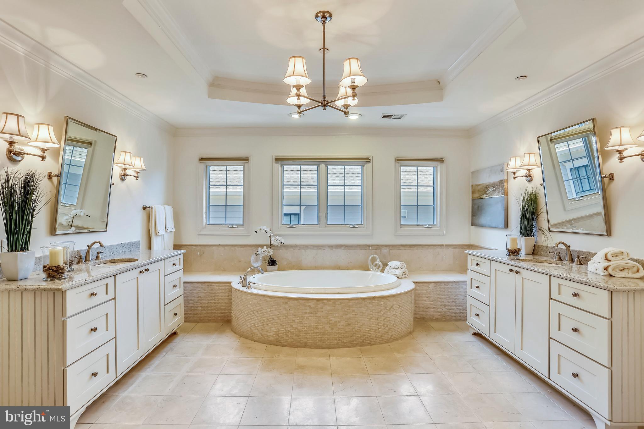 6106 Kirby Road Bethesda, MD 20817 - Photo 32 of 71 Decadent Marble Bathroom with Soaking Tub