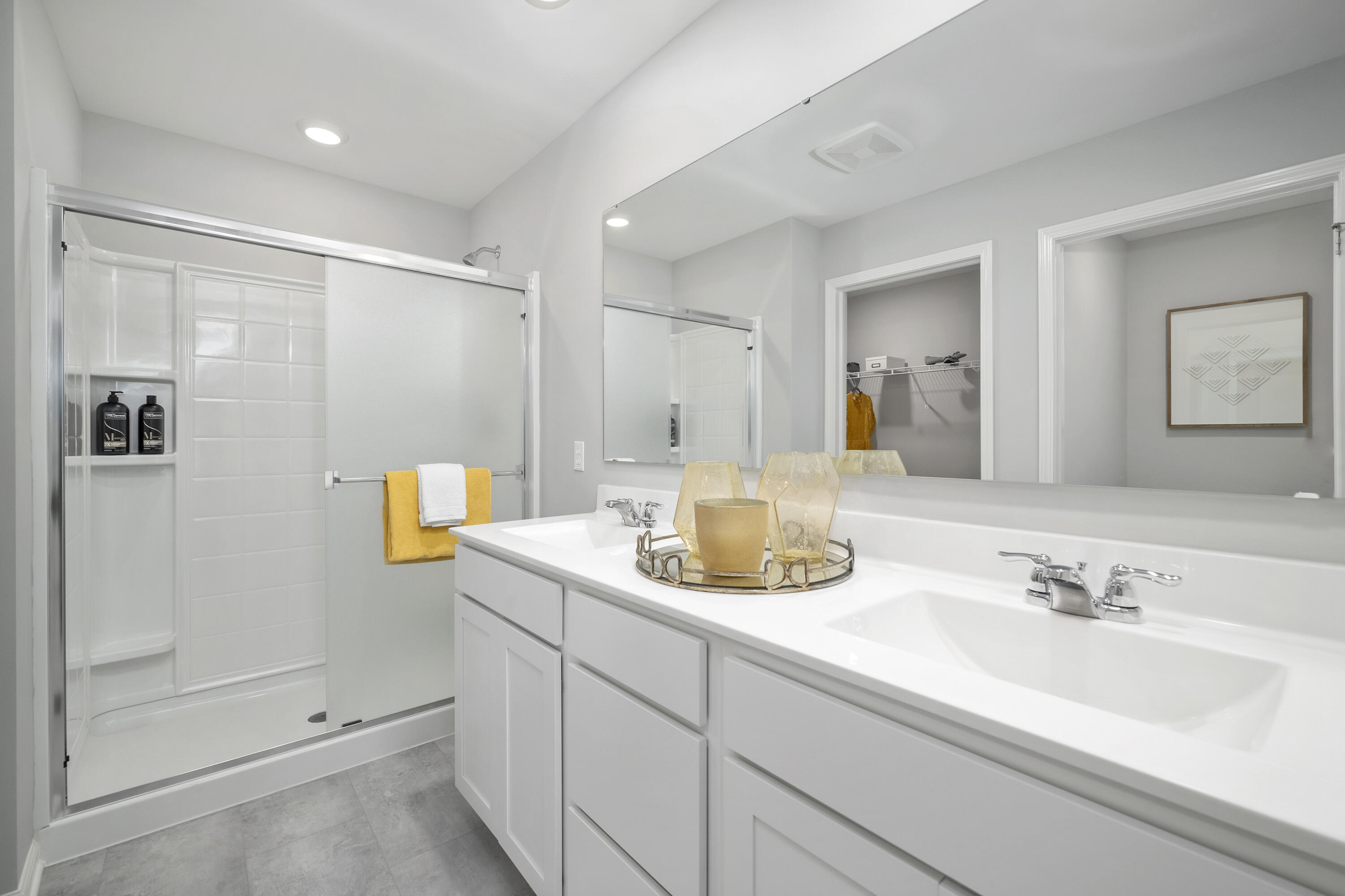 437 Fry Street Hebron, IN 46341 - Photo 23 of 41 a bathroom with a sink and a mirror
