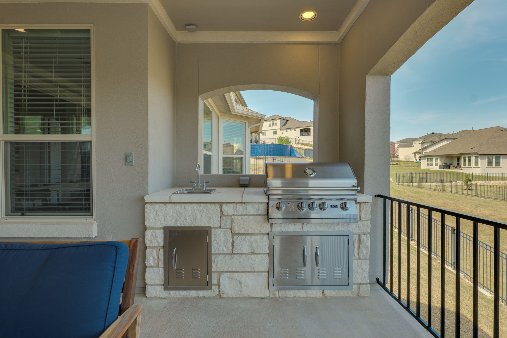 3300 Venezia View Leander, TX 78641 - Photo 30 of 33 Outdoor kitchen with gas grill and prep sink