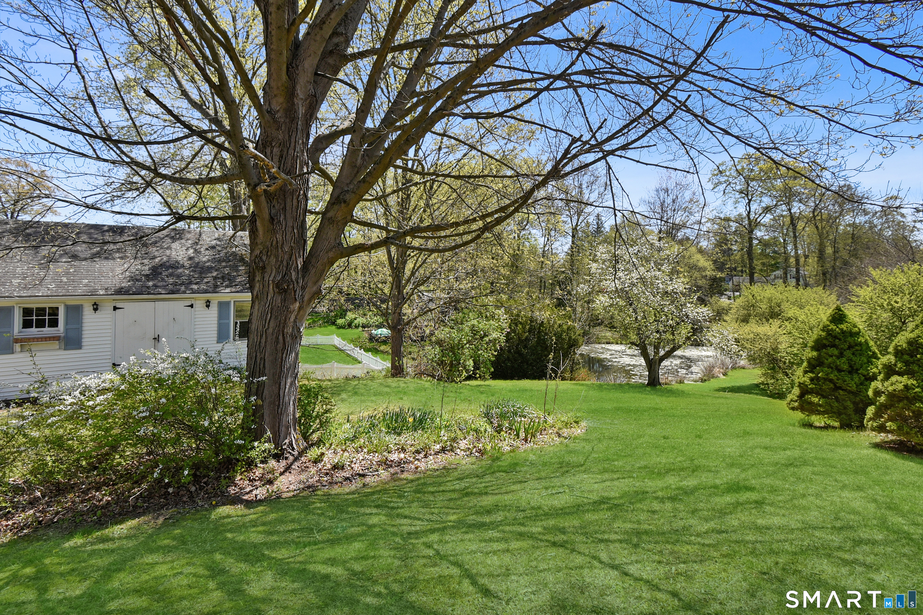 213 Hart Street Berlin, CT 06037 - Photo 7 of 40 a view of a backyard with plants and large trees