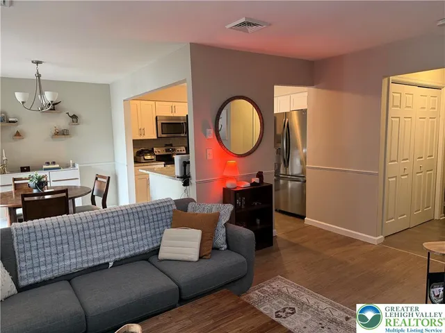 a living room with furniture