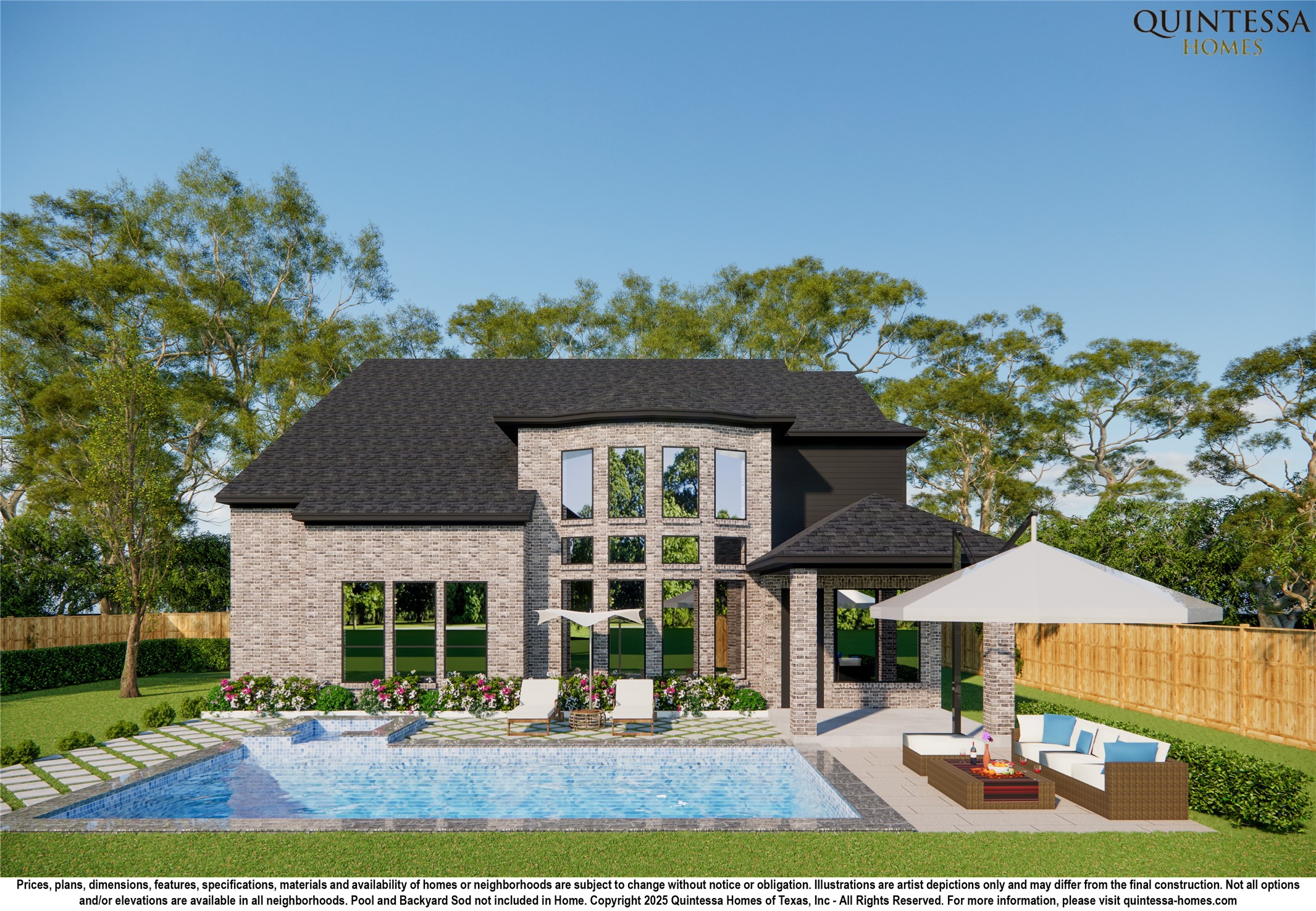 9839 Warwana Road Houston, TX 77080 - Photo 17 of 40 Artist Rendering of Backyard. Pool and Backyard Sod Not Included In Home.