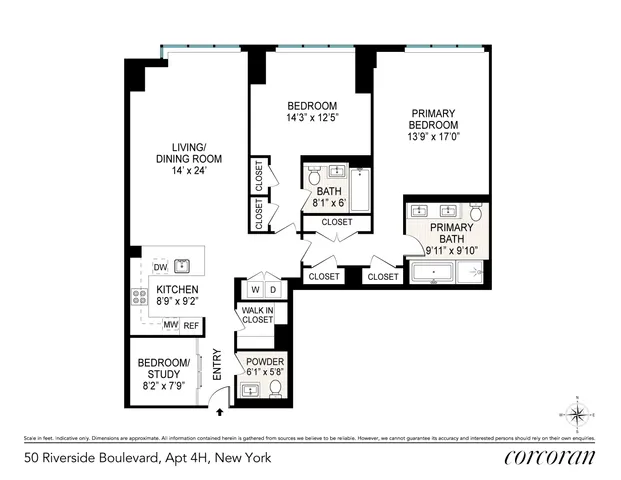 $2,650,000 | 50 Riverside Boulevard, Unit 4H | Upper West Side