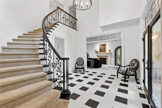 a view of balcony with furniture