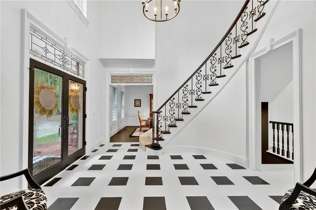 a kitchen with a stove and a microwave