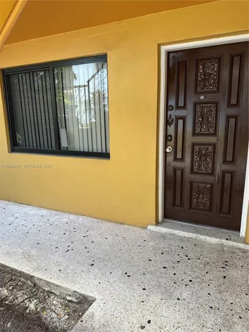 a view of a wooden door