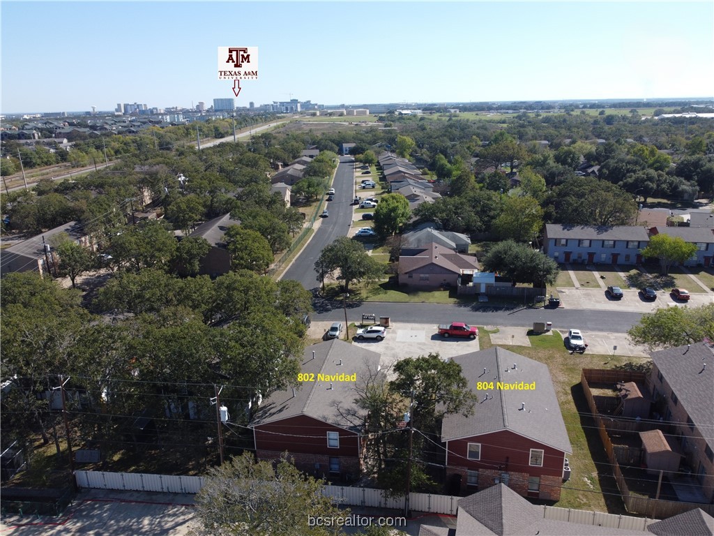 802-804 Navidad Street Bryan, TX 77801 - Photo 4 of 48 an aerial view of a town with couple of houses