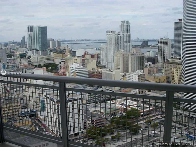 a view of city from a balcony